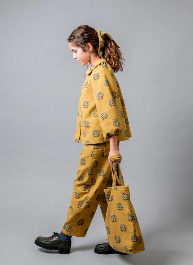 Pantalon Arboleda Fleurs Coton Bio | Jaune