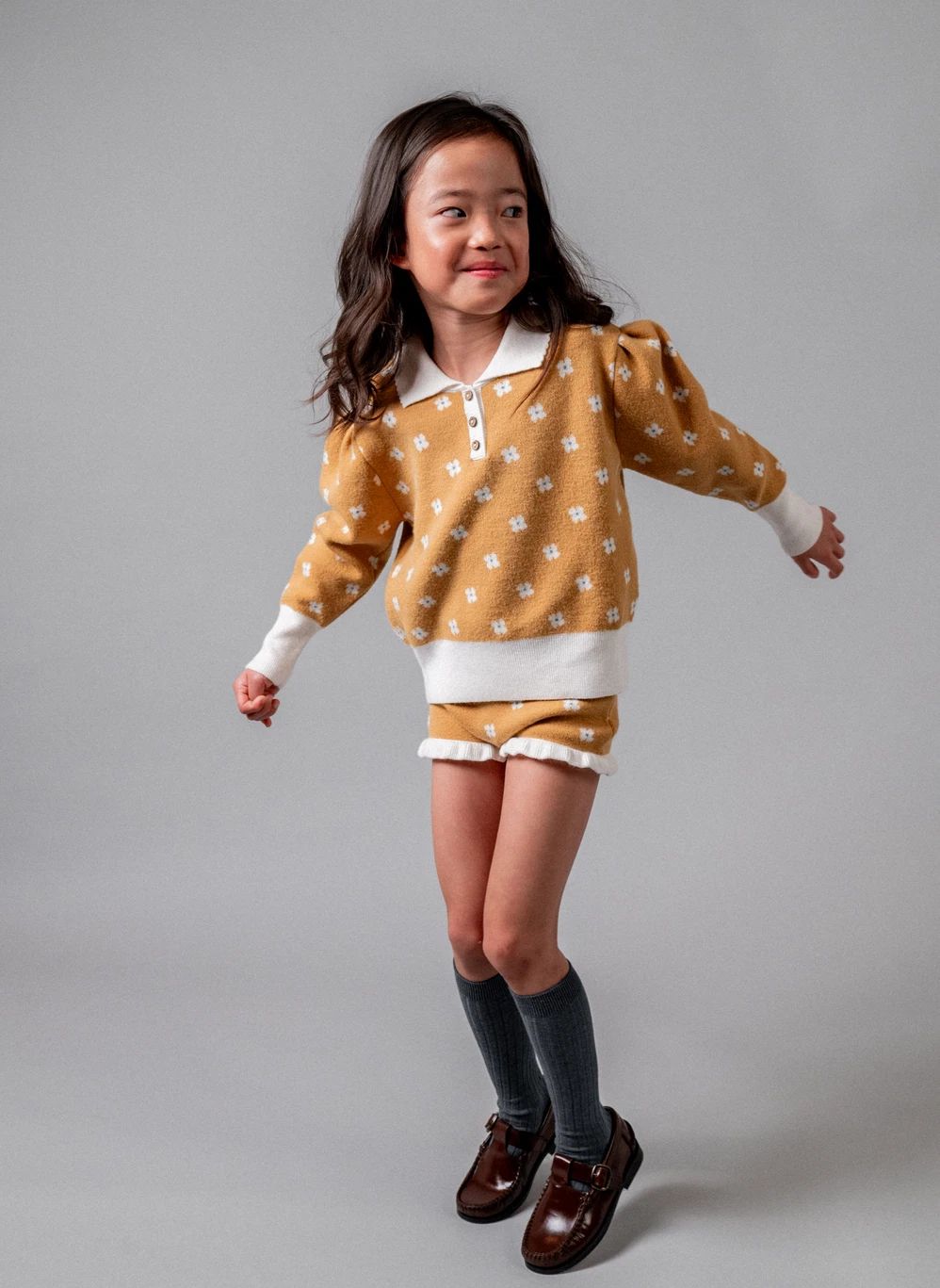 Short Fleuri | Jaune moutarde- Image produit n°2