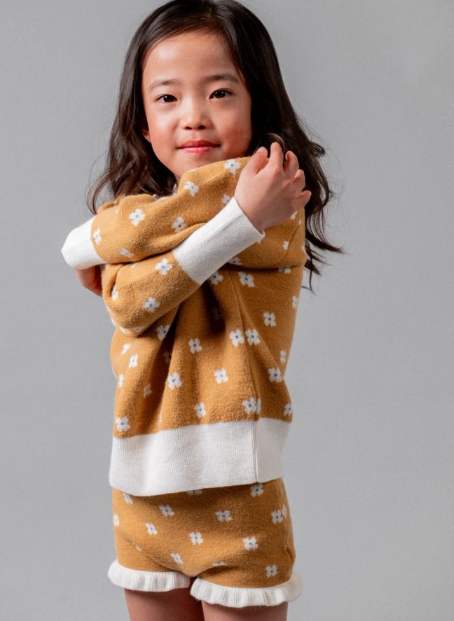 Short Fleuri | Jaune moutarde