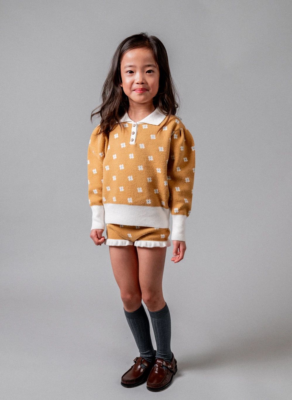 Short Fleuri | Jaune moutarde- Image produit n°1