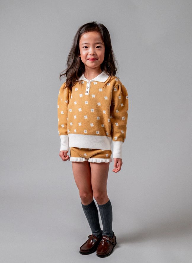 Short Fleuri | Jaune moutarde