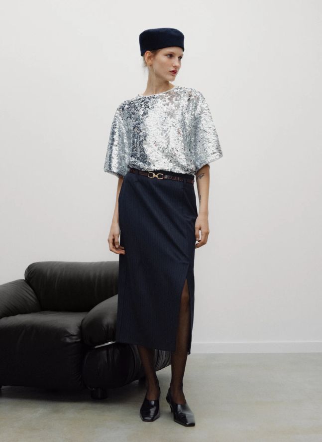 Blouse Muse Sequin | Argenté