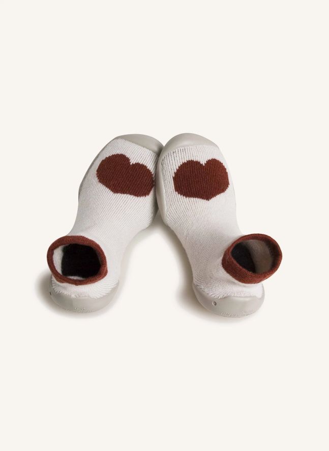 Chaussons Cœur | Ecru