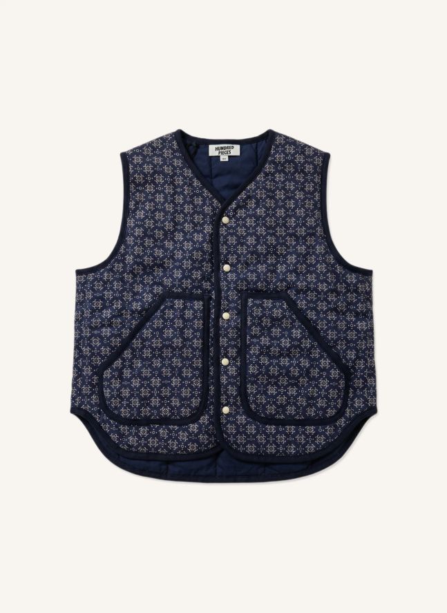 Veste Sans Manches Maria Bandana | Bleu indigo