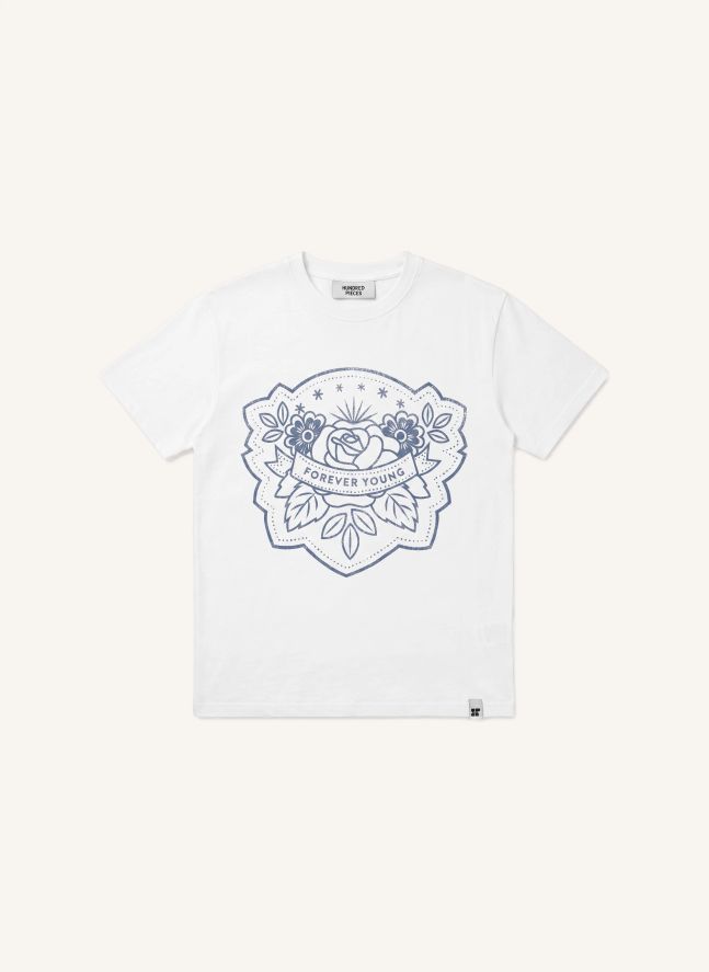 T-shirt Luna Forever Young | Blanc cassé
