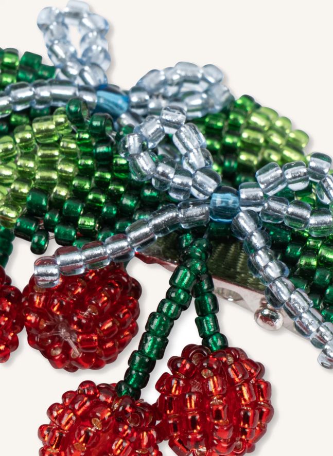 Lot de 2 Barrettes Cerises | Vert