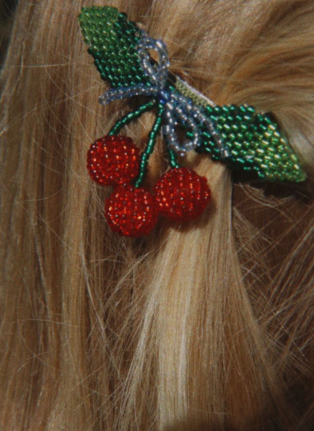 Lot de 2 Barrettes Cerises | Vert