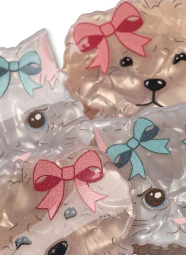 Lot de 4 Barrettes Animaux | Beige