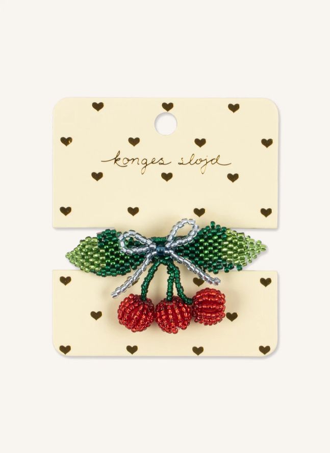 Barrette Cerises | Vert