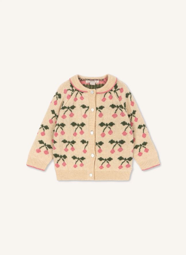 Gilet Belou Cerises Laine | Rose