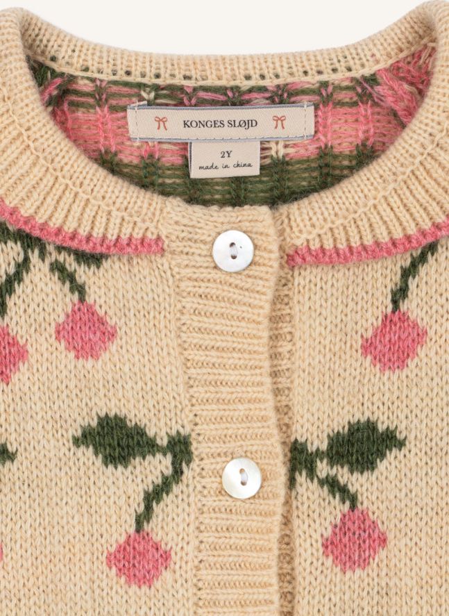 Gilet Belou Cerises Laine | Rose
