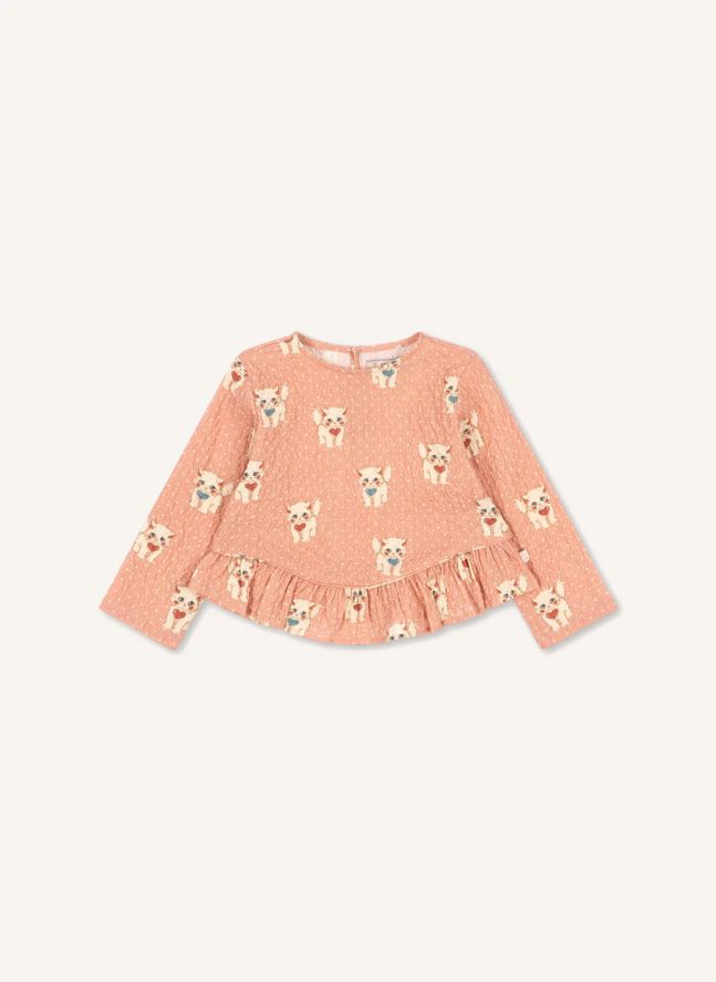 Blouse Eline Chats Coton Bio | Rose