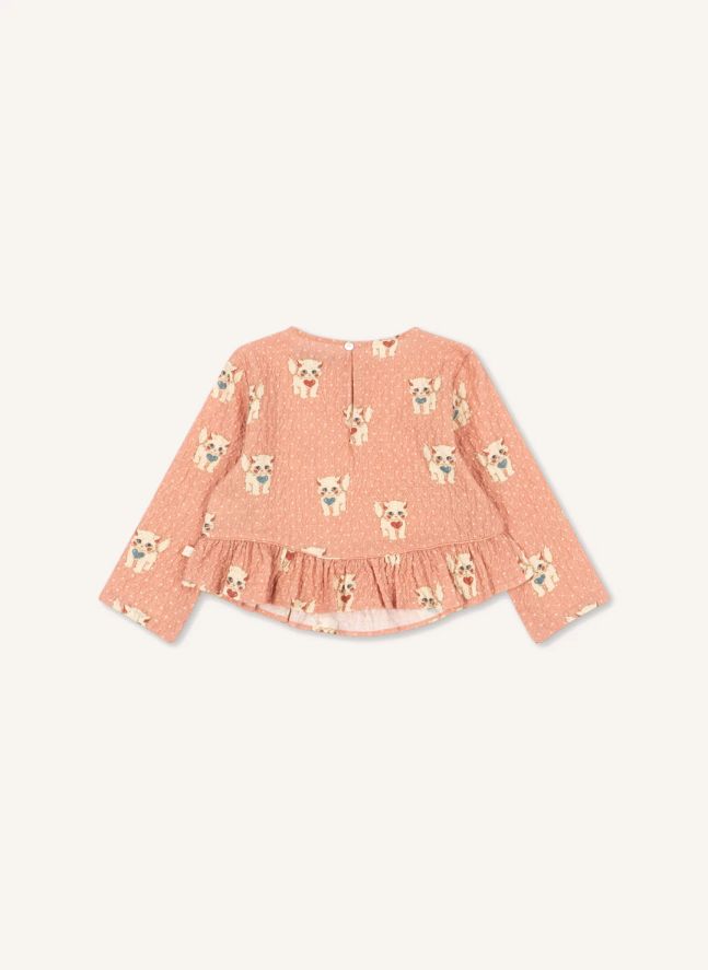 Blouse Eline Chats Coton Bio | Rose