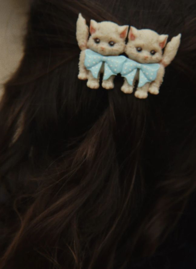 Barrette Chats | Beige