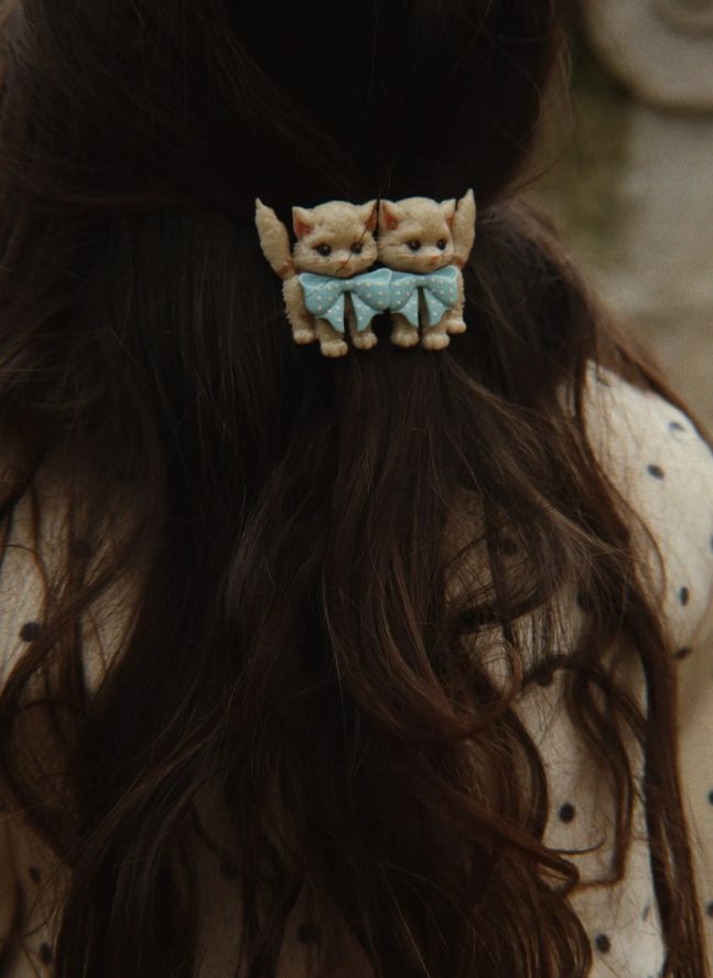 Barrette Chats | Beige