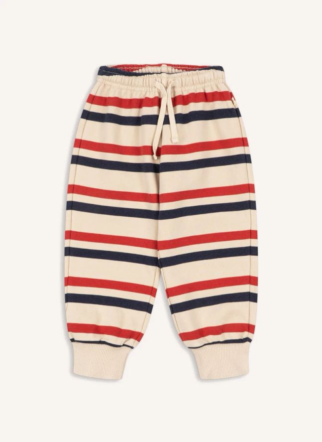 Jogger Loupy Rayé Coton Bio | Beige