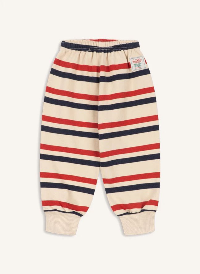 Jogger Loupy Rayé Coton Bio | Beige