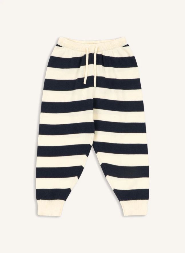 Pantalon Maille Manis Rayé | Bleu marine