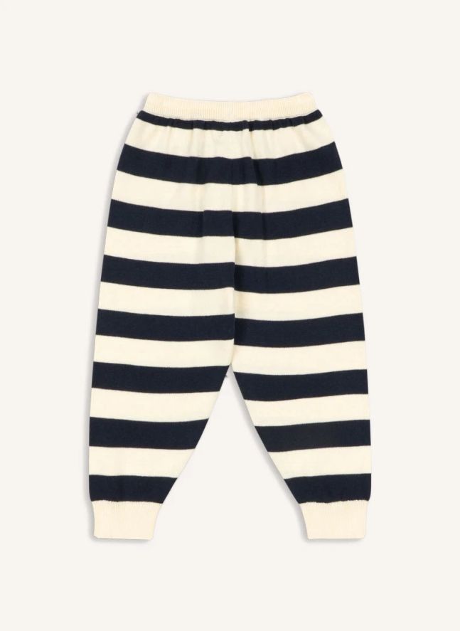 Pantalon Maille Manis Rayé | Bleu marine