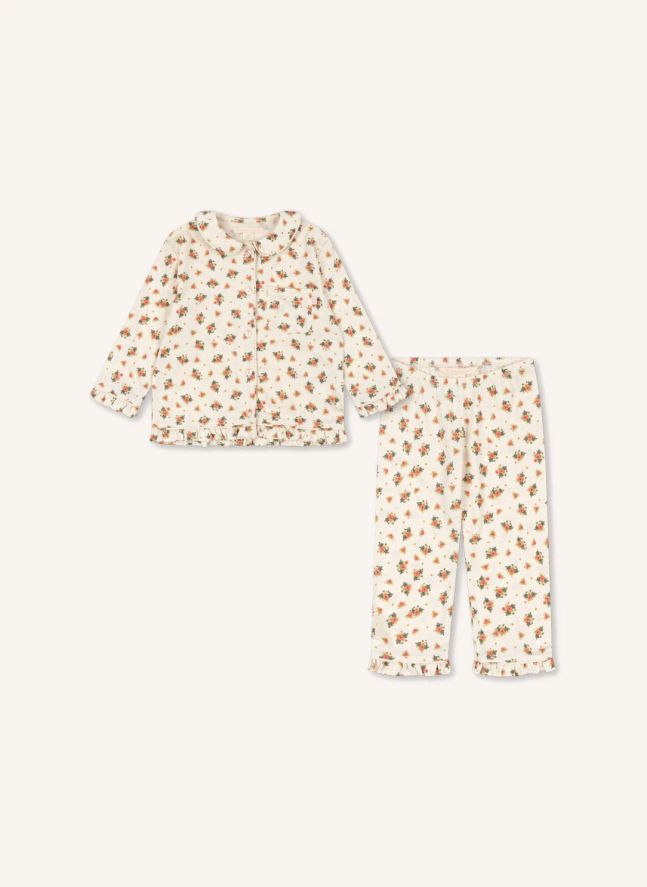 Pyjama Pio Fleuri Coton Bio | Ecru