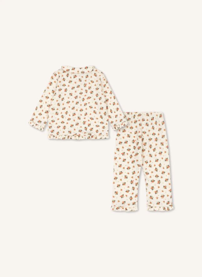 Pyjama Pio Fleuri Coton Bio | Ecru