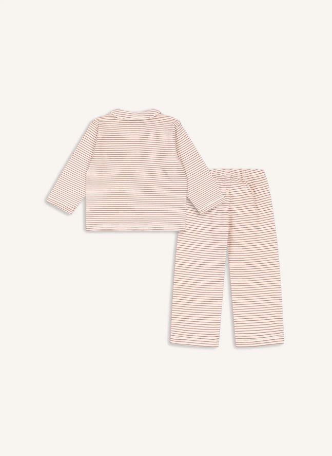 Pyjama Pio Rayé Coton Bio | Rouge