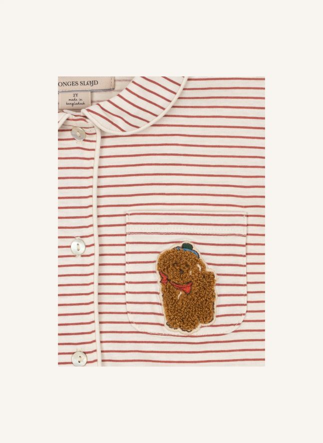 Pyjama Pio Rayé Coton Bio | Rouge