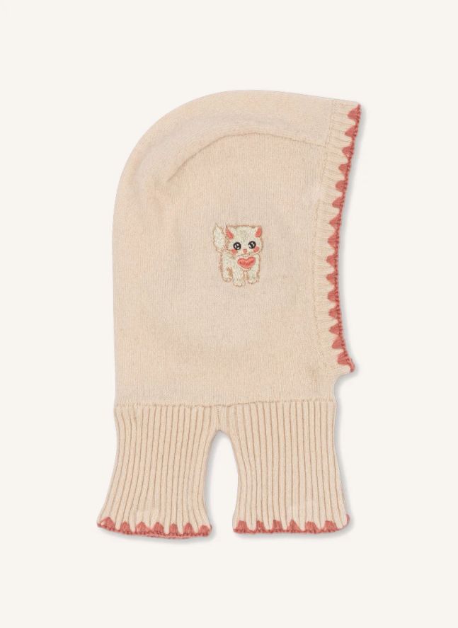 Cagoule Collette Chat Laine | Rose pâle