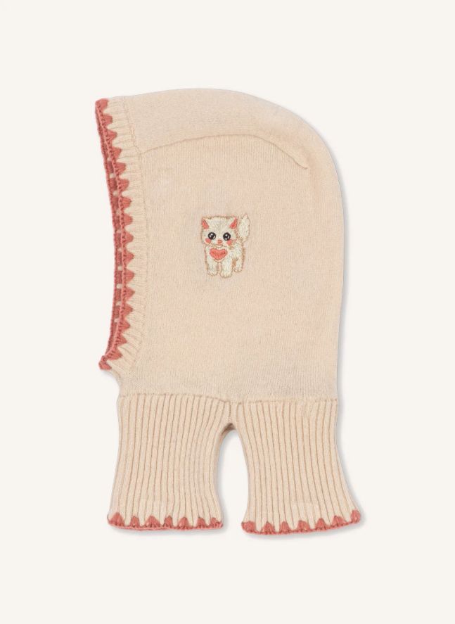 Cagoule Collette Chat Laine | Rose pâle