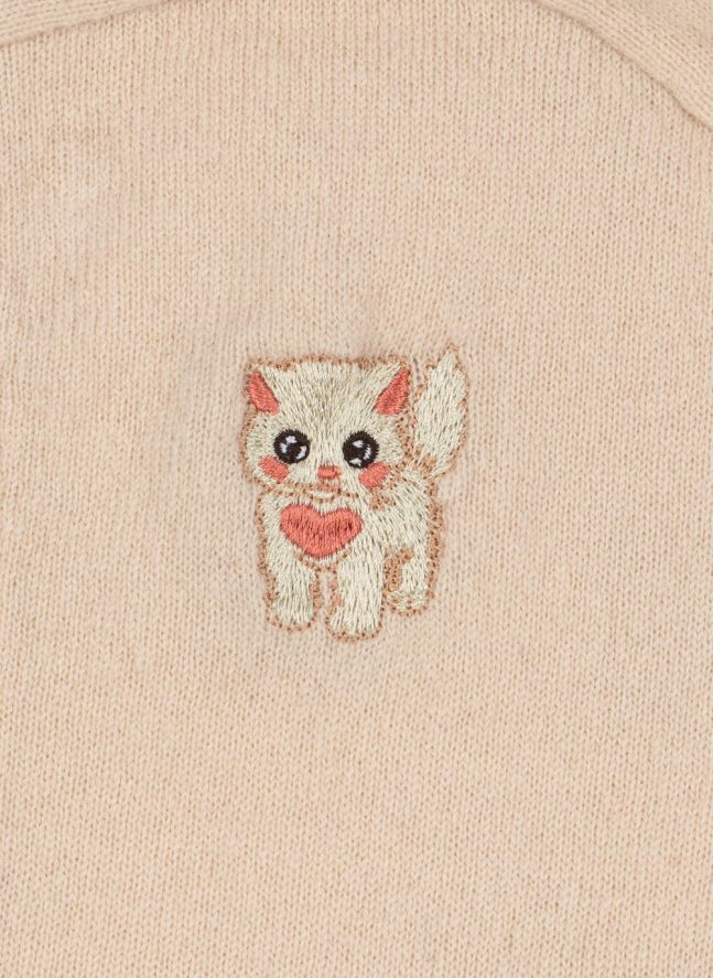 Cagoule Collette Chat Laine | Rose pâle