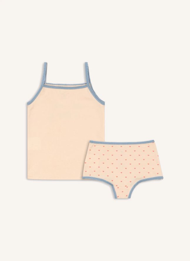 Ensemble Culotte et Débardeur Ourson Coton Bio | Rose pâle