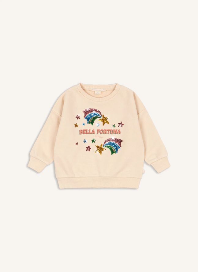 Sweat Sequins Lou Bella Fortuna Coton Bio | Crème