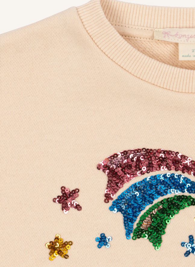 Sweat Sequins Lou Bella Fortuna Coton Bio | Crème