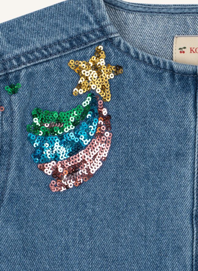 Veste Sequins Magot Denim Coton Bio | Bleu