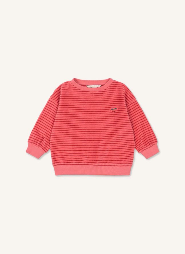 Sweat Itty Rayé Coton Bio | Rose