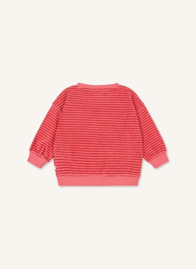 Sweat Itty Rayé Coton Bio | Rose