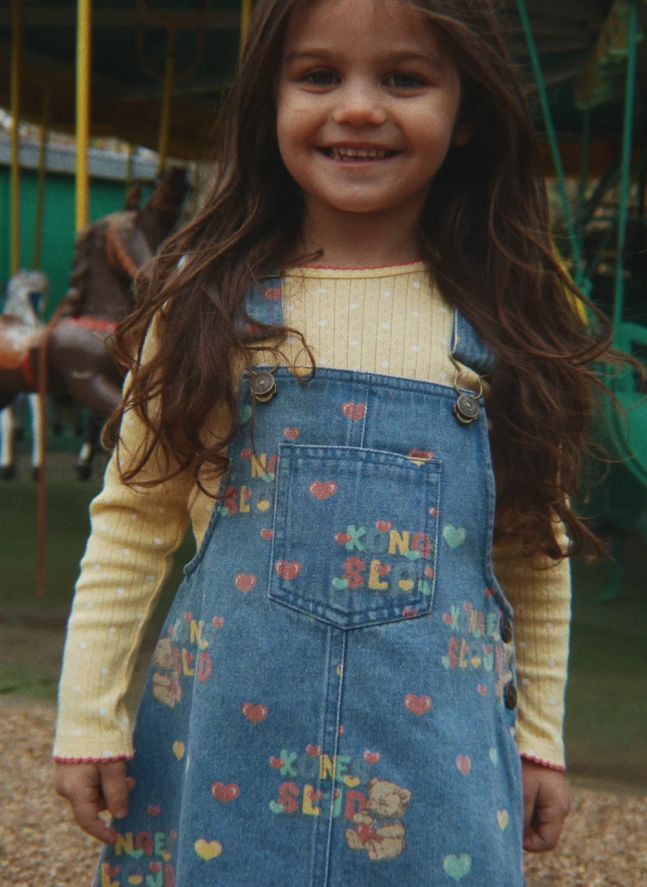 Robe Magot Oursons Denim Coton Bio | Bleu