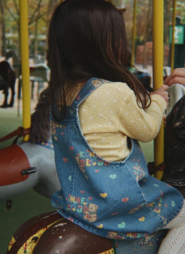 Robe Magot Oursons Denim Coton Bio | Bleu