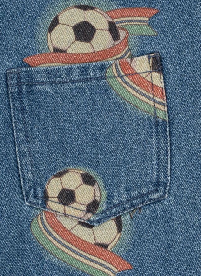 Salopette Magot Football Denim Coton Bio | Bleu