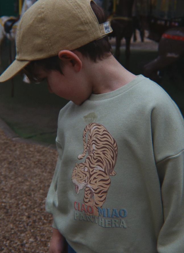 Sweat Lou Tigres Coton Bio | Sauge