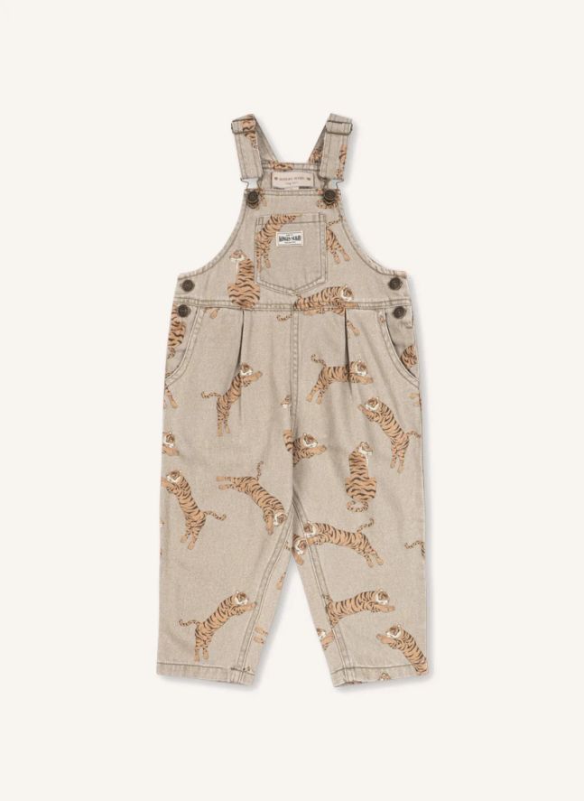 Salopette Magot Tigres Denim Coton Bio | Beige