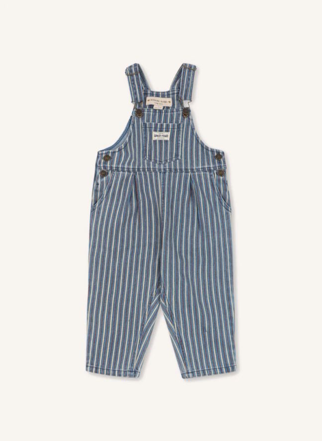 Salopette Magot Rayée Denim Coton Bio | Bleu