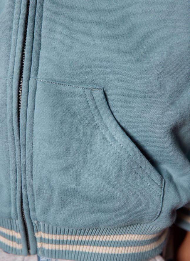 Sweat Zippé Power | Bleu horizon