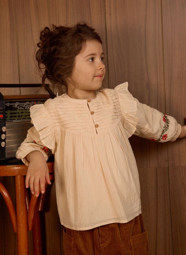 Province Embroidered Blouse | Ecru