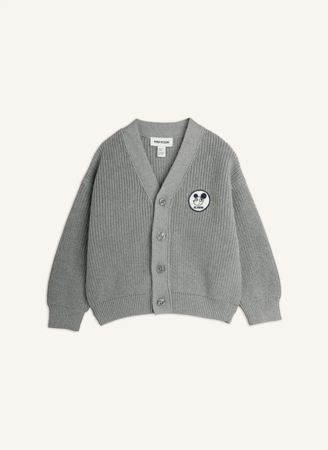 Cardigan Coton Bio | Gris chiné