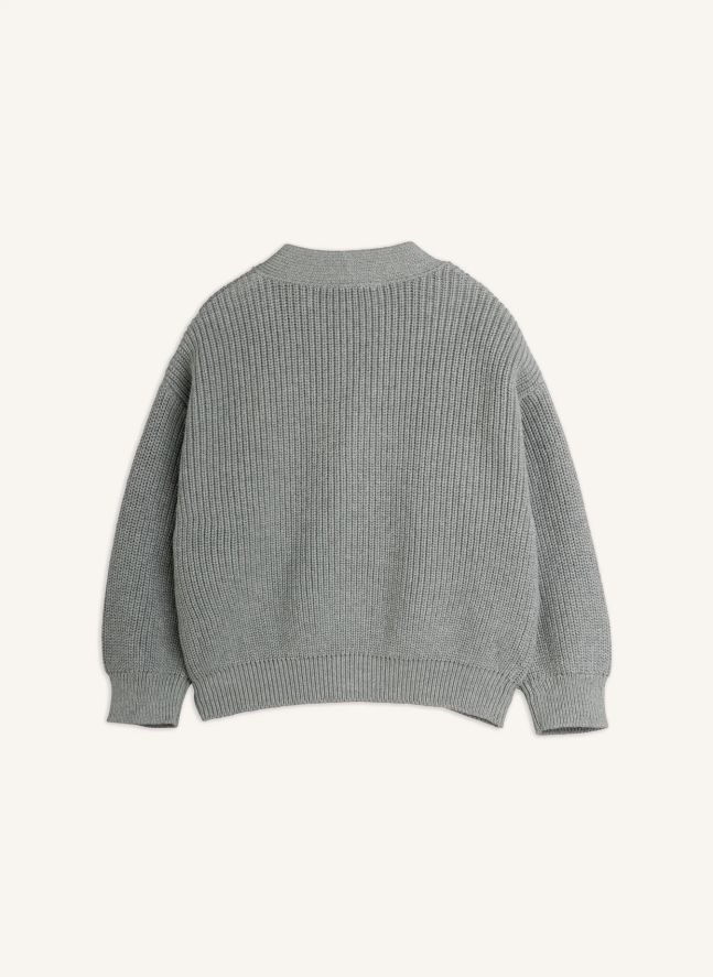 Cardigan Coton Bio | Gris chiné