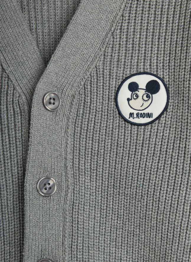 Cardigan Coton Bio | Gris chiné