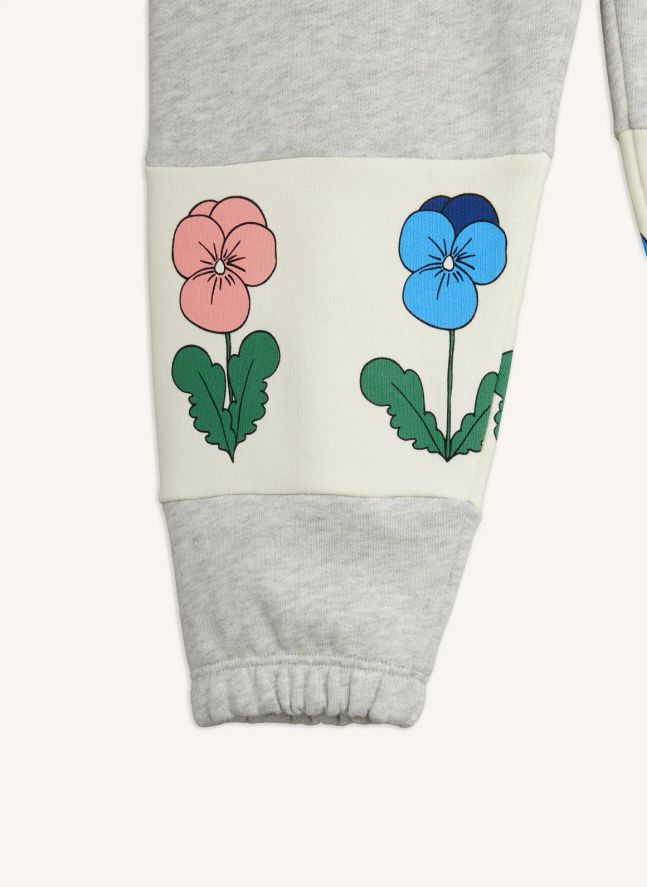 Jogger Fleurs Coton Bio | Gris chiné