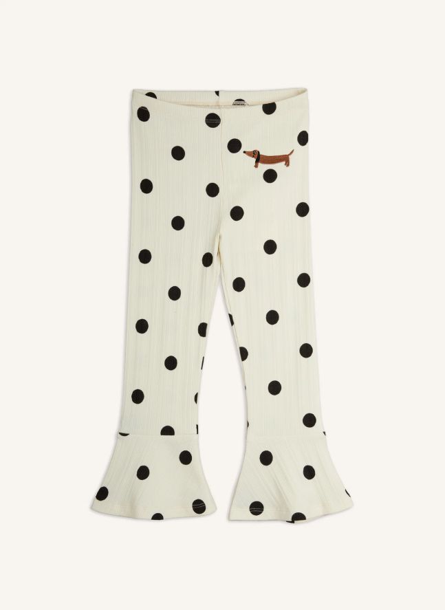 Pantalon Flare Pois Coton Bio | Ecru