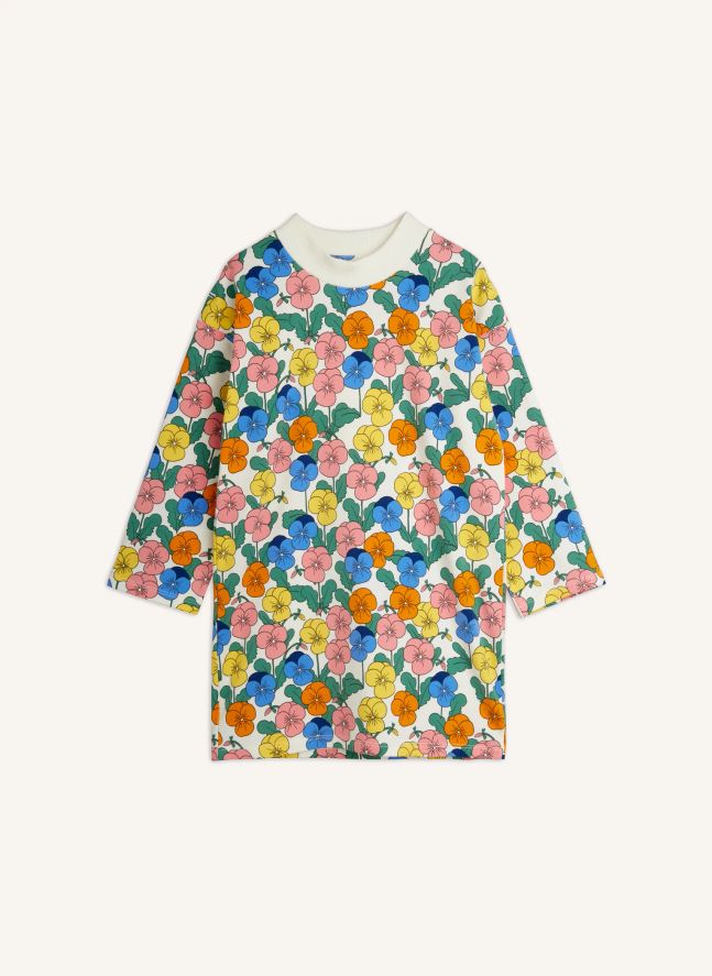 Robe Fleurie Coton Bio | Ecru